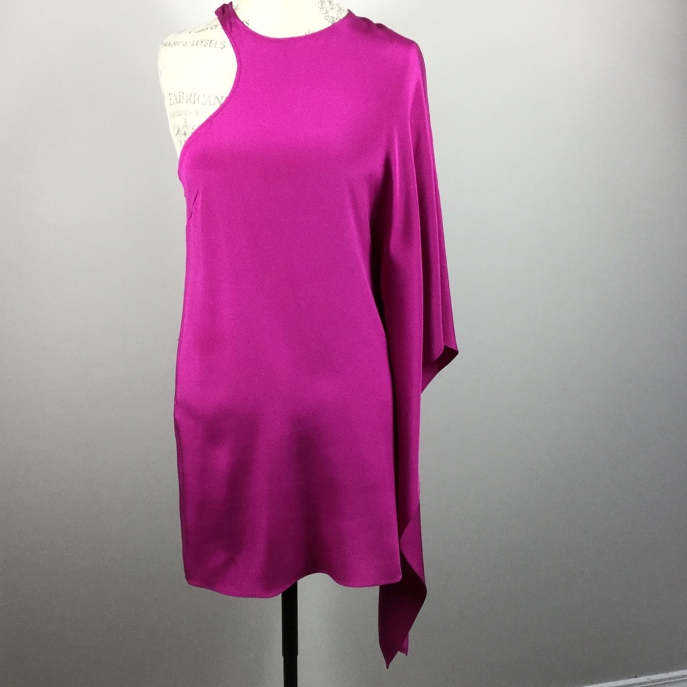 Jay Godfrey Silk one shoulder purple dress